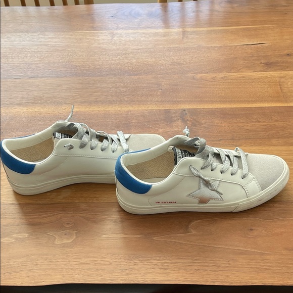 Vintage Havana White Sneakers with Silver Star and Blue Heel size 10 - Picture 4 of 12
